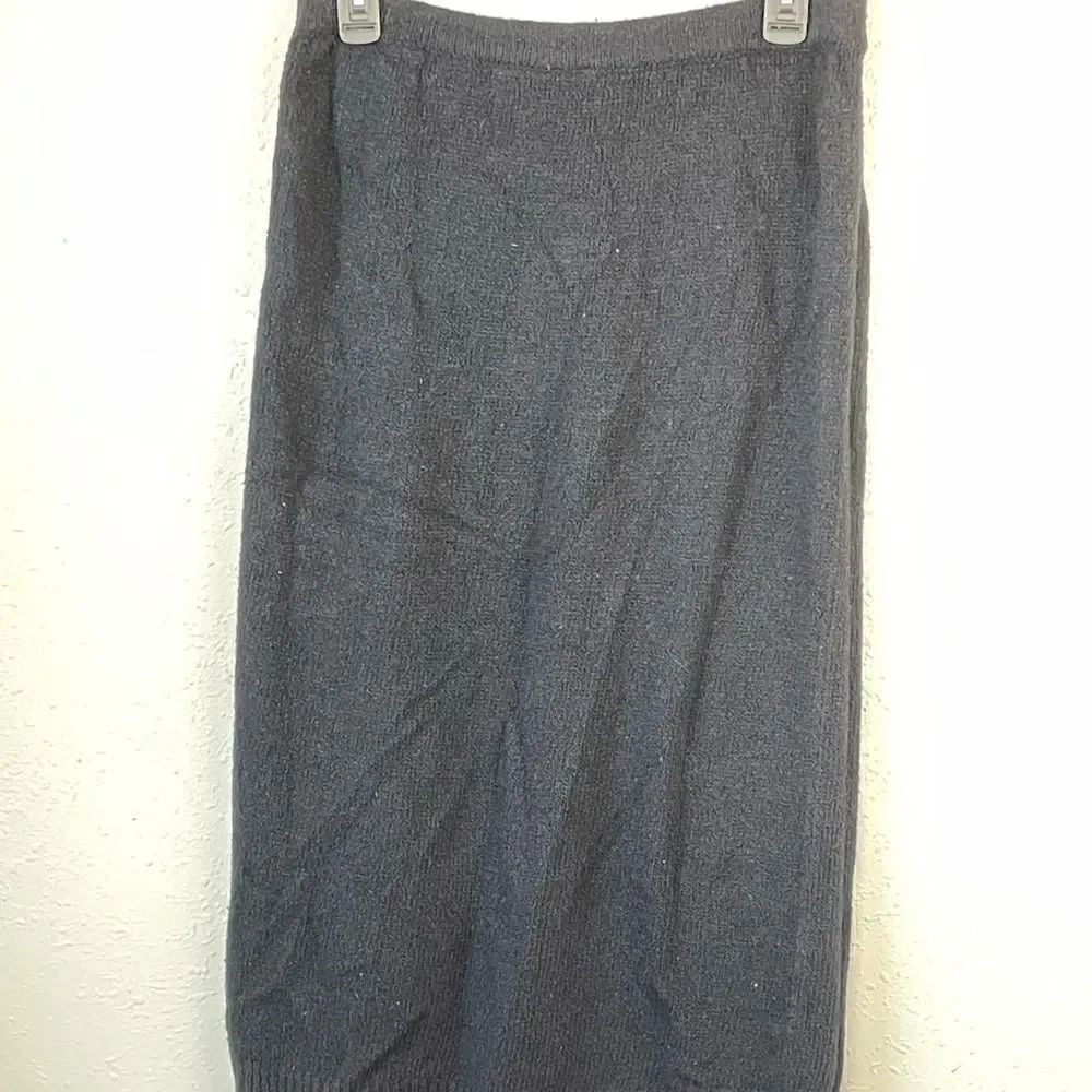 Vintage Raoul Womens Silk/Angora Black Midi Skirt Size M